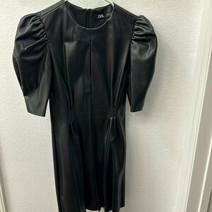 Zara Black Pleather Dress